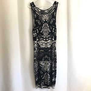 Forever 21 + Plus Dress Knit Bodycon Graphic Print